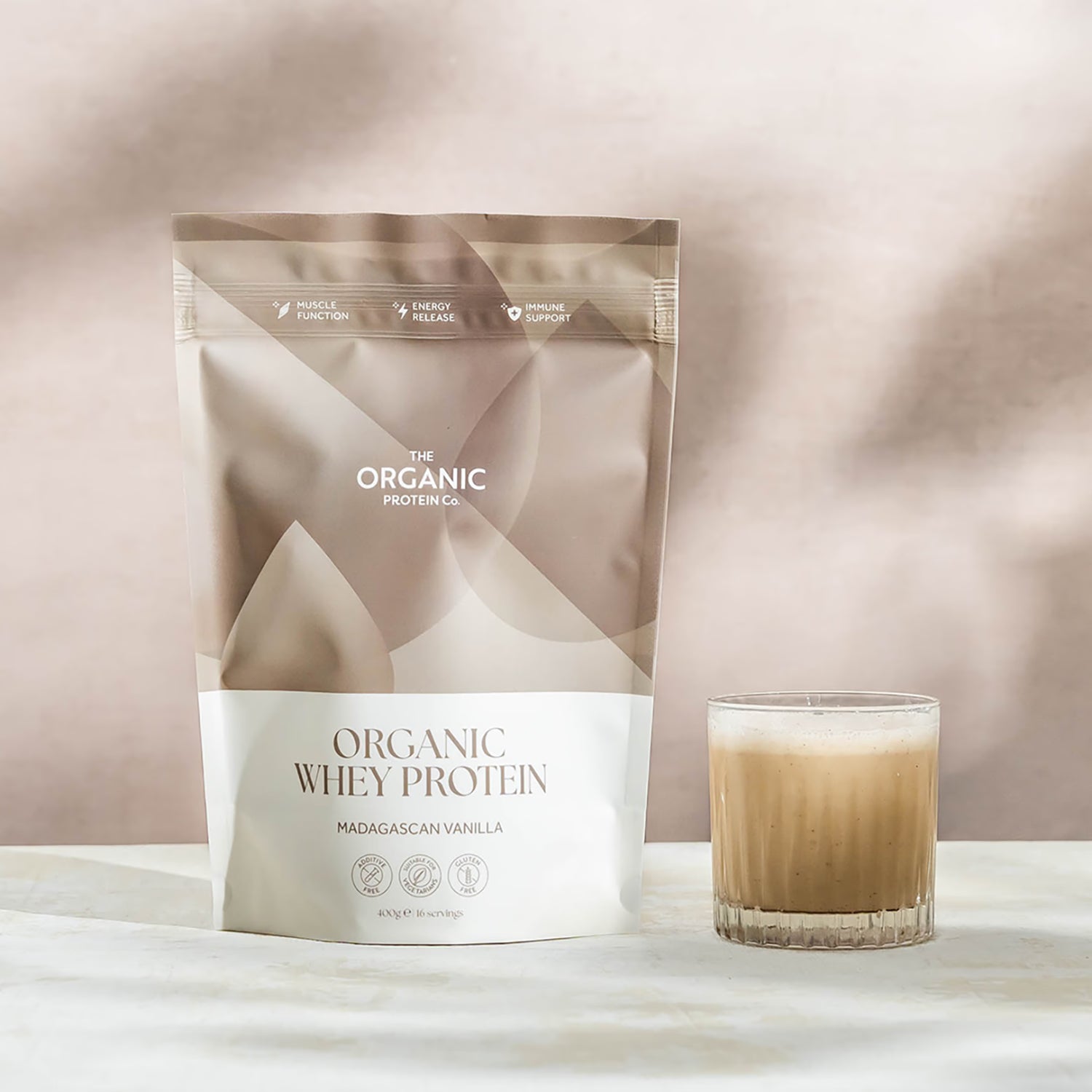 The Organic Protein Co. organic whey protein Madagascan vanilla 400g (British brand)