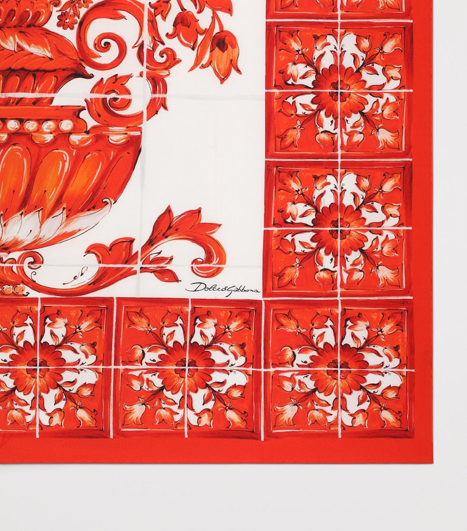 Dolce&Gabbana silk foulard Majolica print 50cm, UK version