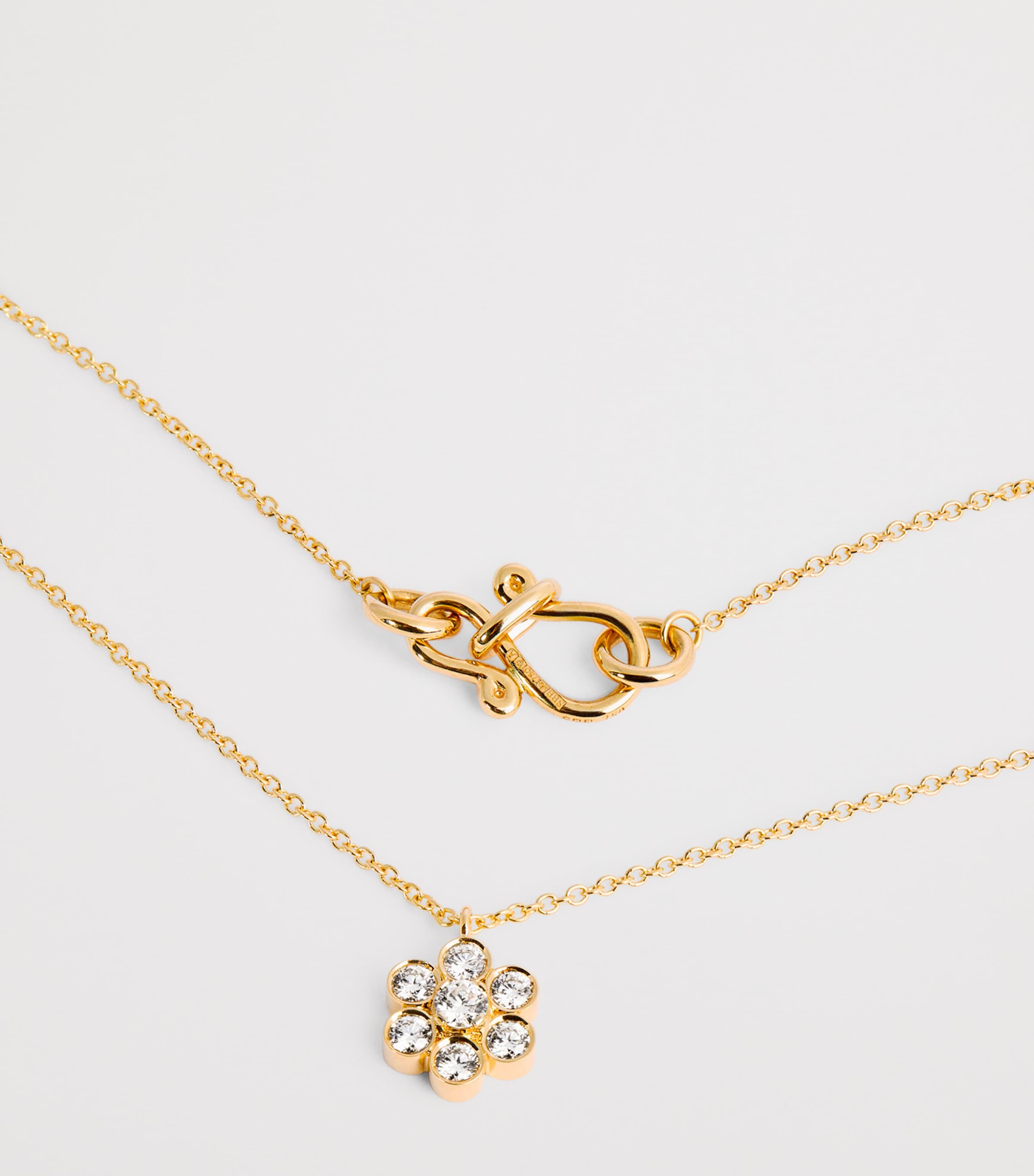 Sophie Bille Brahe yellow gold and diamond fleur necklace (British brand)