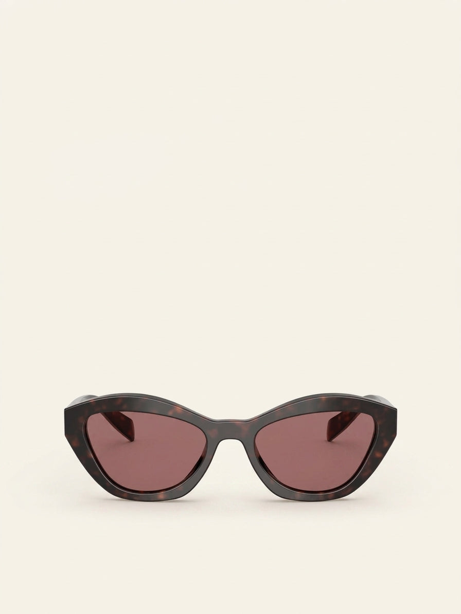 Prada butterfly-frame acetate sunglasses in tortoiseshell with 5.2cm lens width, imported from the UK