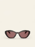 Prada butterfly-frame acetate sunglasses in tortoiseshell with 5.2cm lens width, imported from the UK