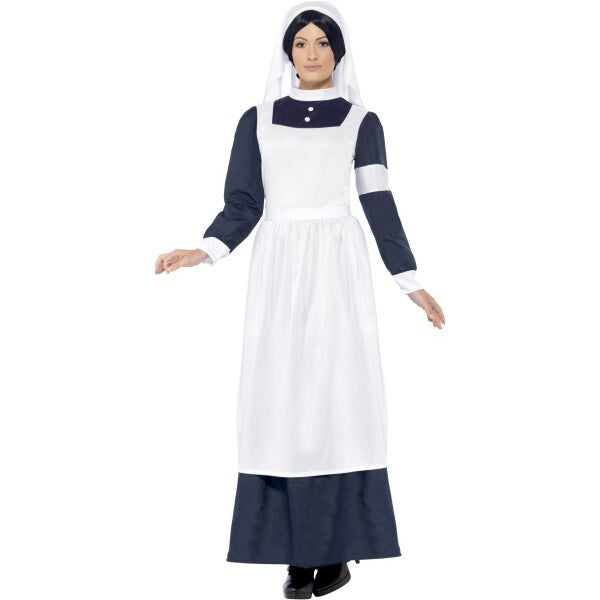 Smiffys Great War nurse costume with dress and headpiece - British product