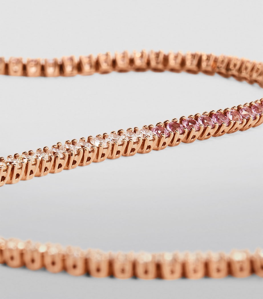 Anita Ko Hepburn bracelet with rose gold diamonds and pink sapphires (British brand)
