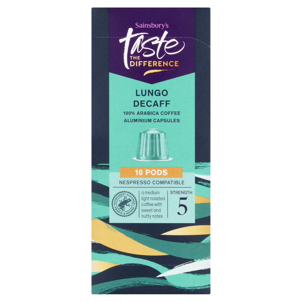 Sainsbury's Lungo Decaff Pods, Taste the Difference x10 52g