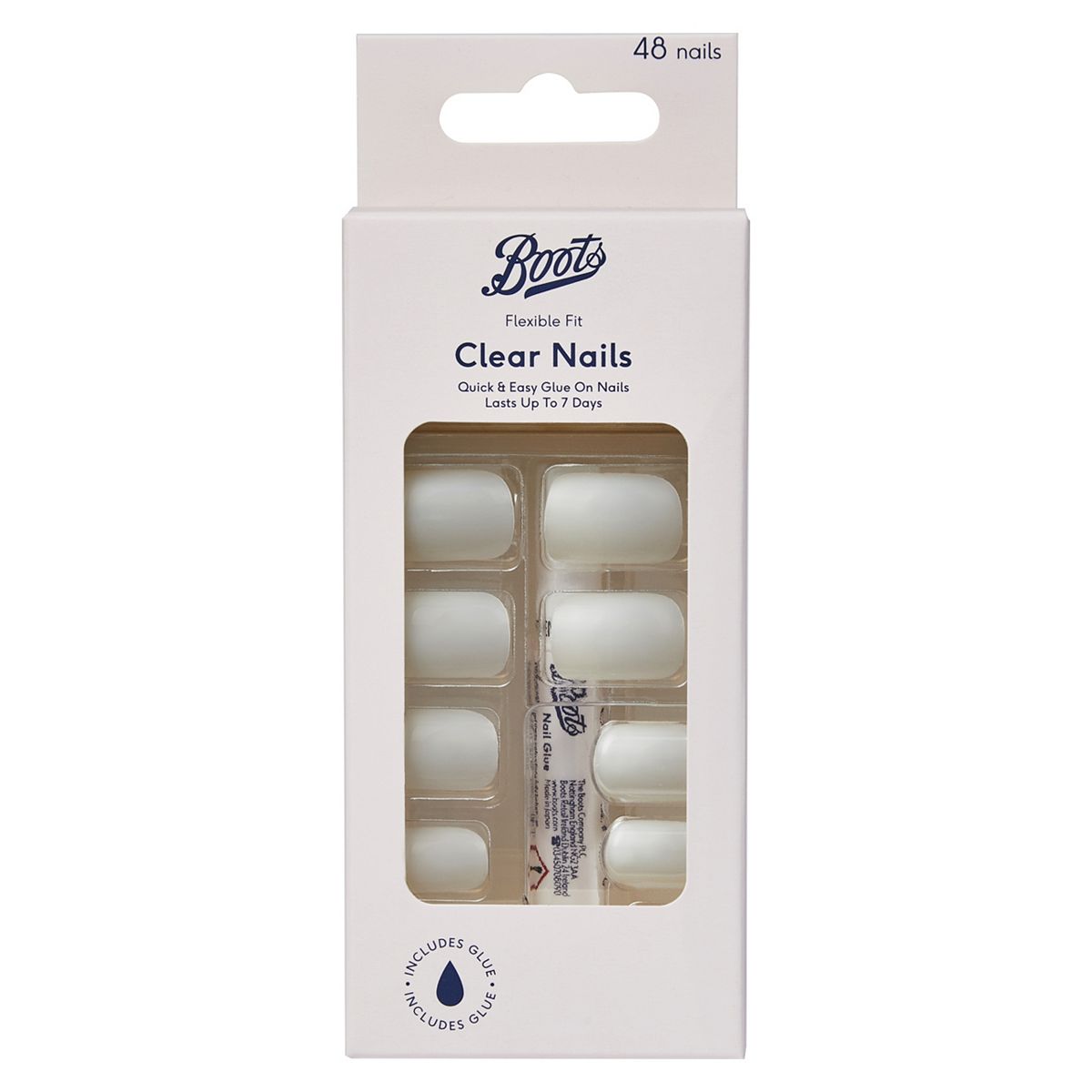 Boots Clear Nails - Long Square 48pk GOODS Boots   