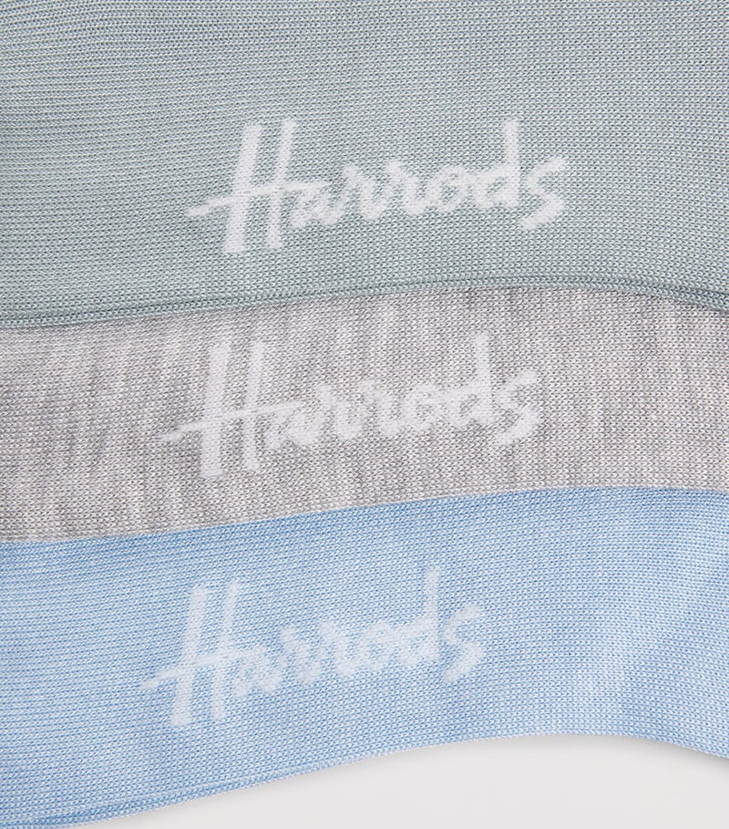 Harrods cotton-blend ribbed socks pack of 3, UK version