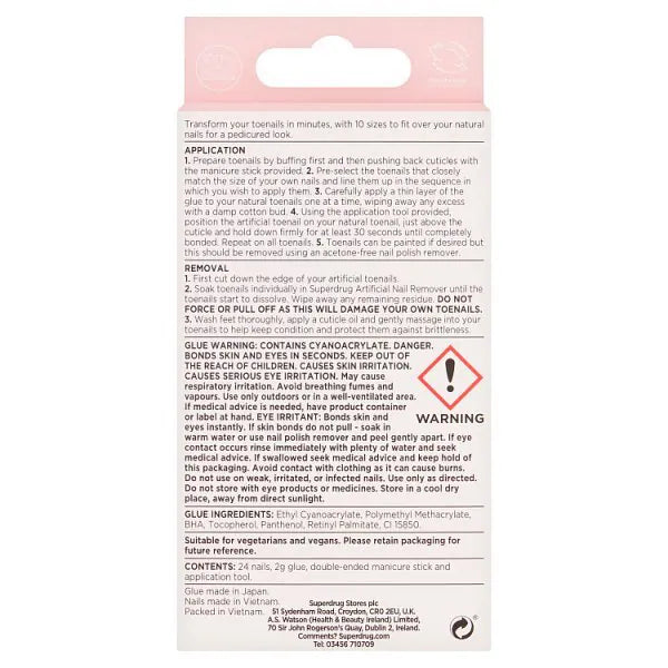 Superdrug fake toe nails nude (British brand)
