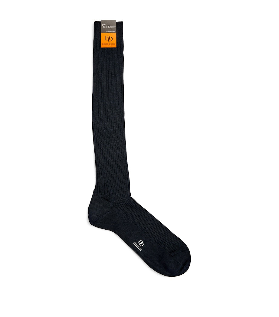 Doré Doré long cotton rib-knit socks, imported from the UK