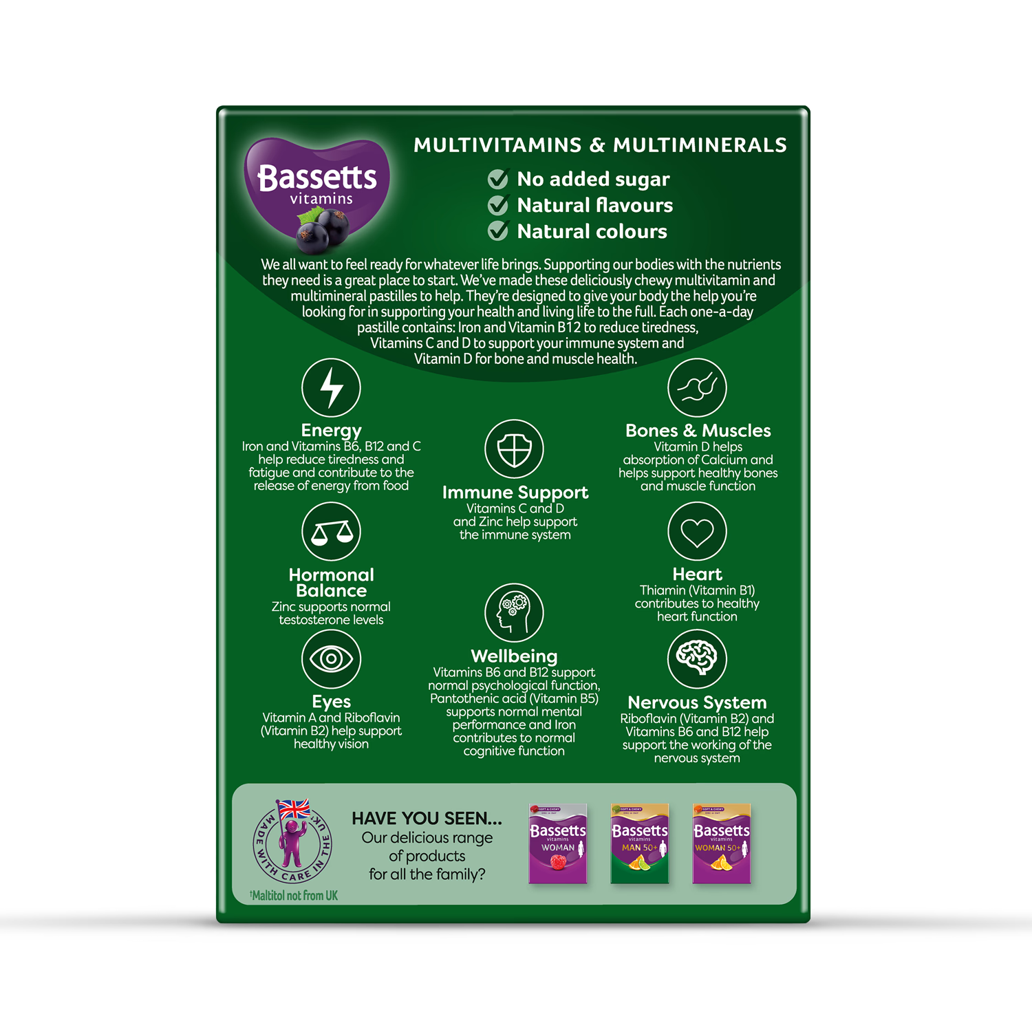 Bassetts multivitamin pastilles blackcurrant 30 pastilles, UK version