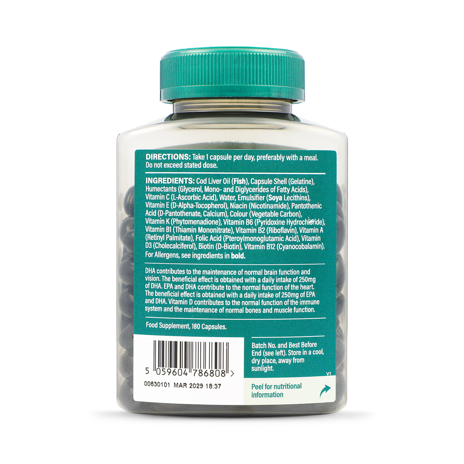 Holland & Barrett Cod Oil 180 Capsules , UK version