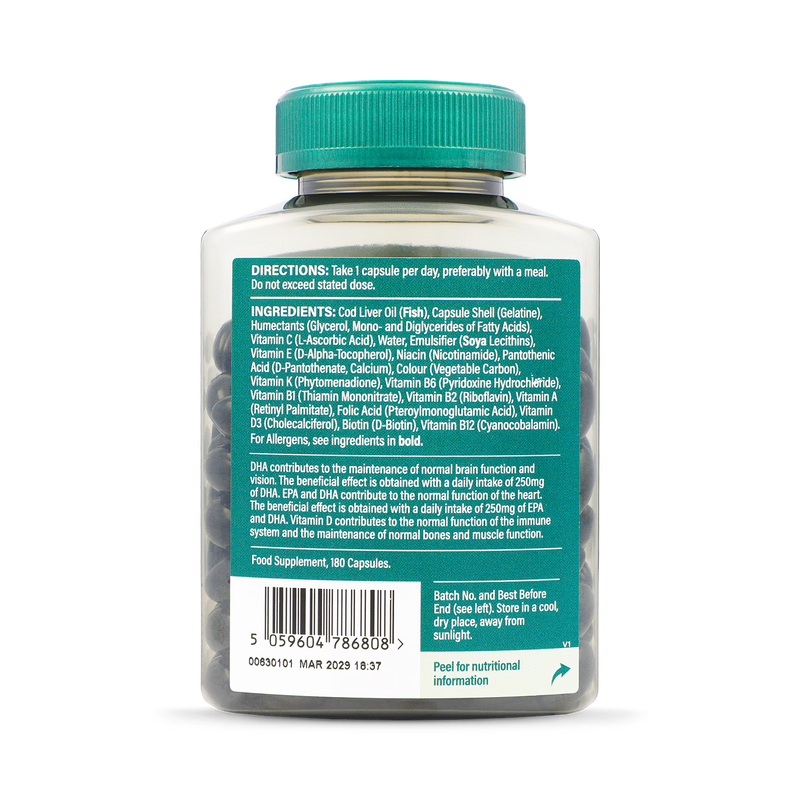 Holland & Barrett Cod Oil 180 Capsules , UK version