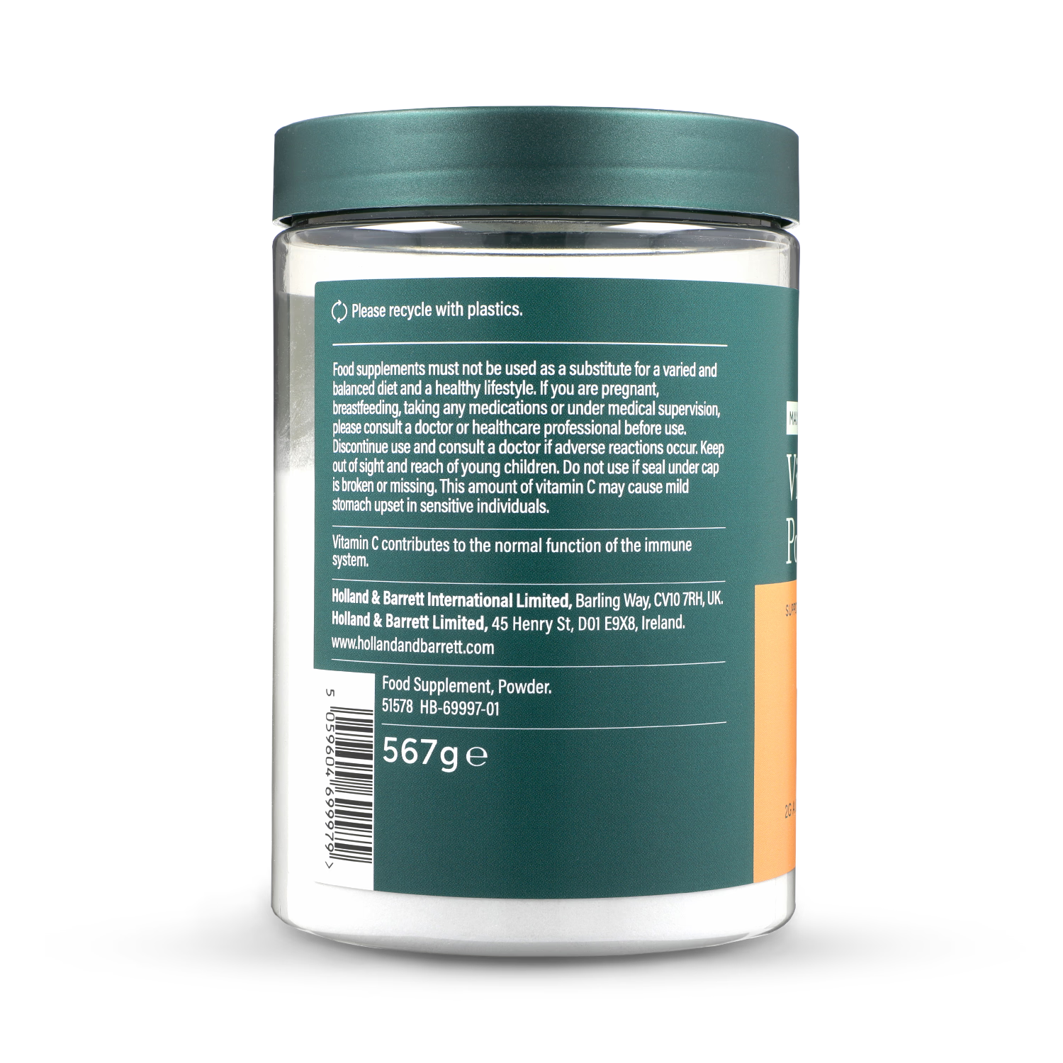 Holland & Barrett Vitamin C 2000mg Powder 567g, UK version