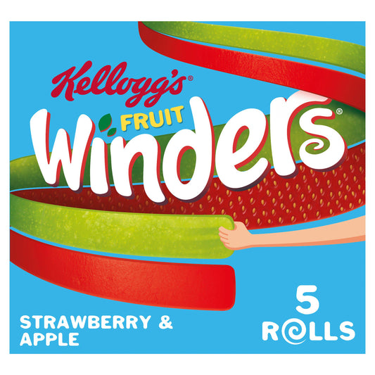 Kellogg's Fruit Winders Doubles Apple & Strawberry Rolls 5x17g Lunchbox snacking Sainsburys   