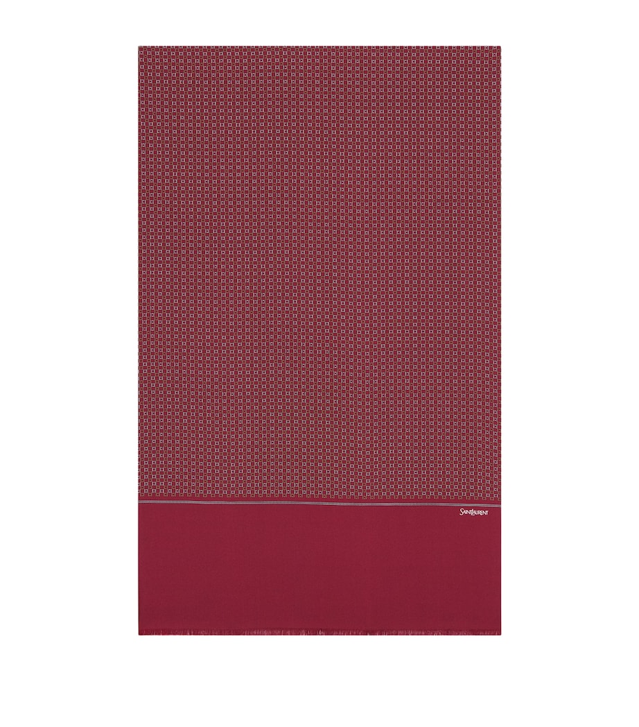 Saint Laurent silk twill scarf with dotted motifs 43x140cm - British product