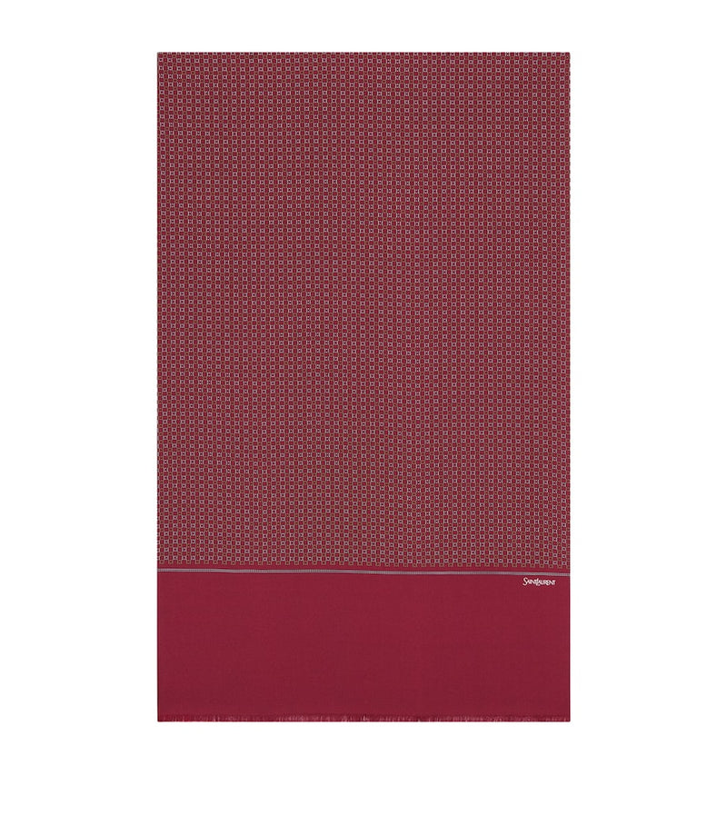 Saint Laurent silk twill scarf with dotted motifs 43x140cm - British product