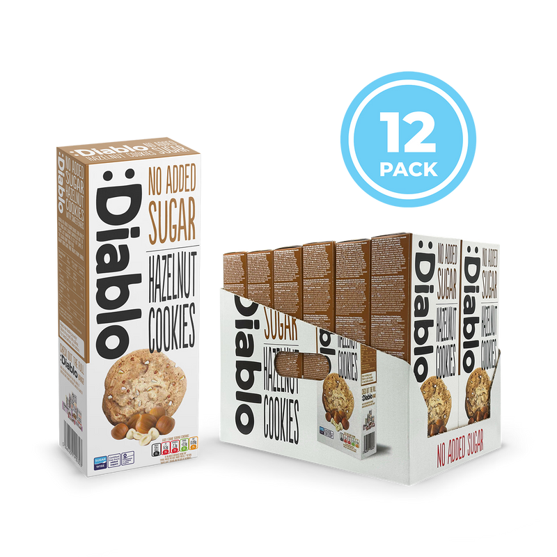 Diablo hazelnut cookies no added sugar 135g pack - British product