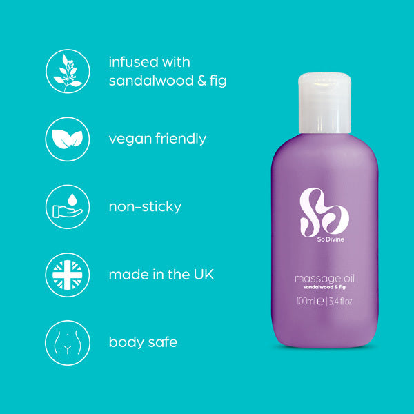 So Divine Sandalwood & Fig massage oil 100ml (British brand)