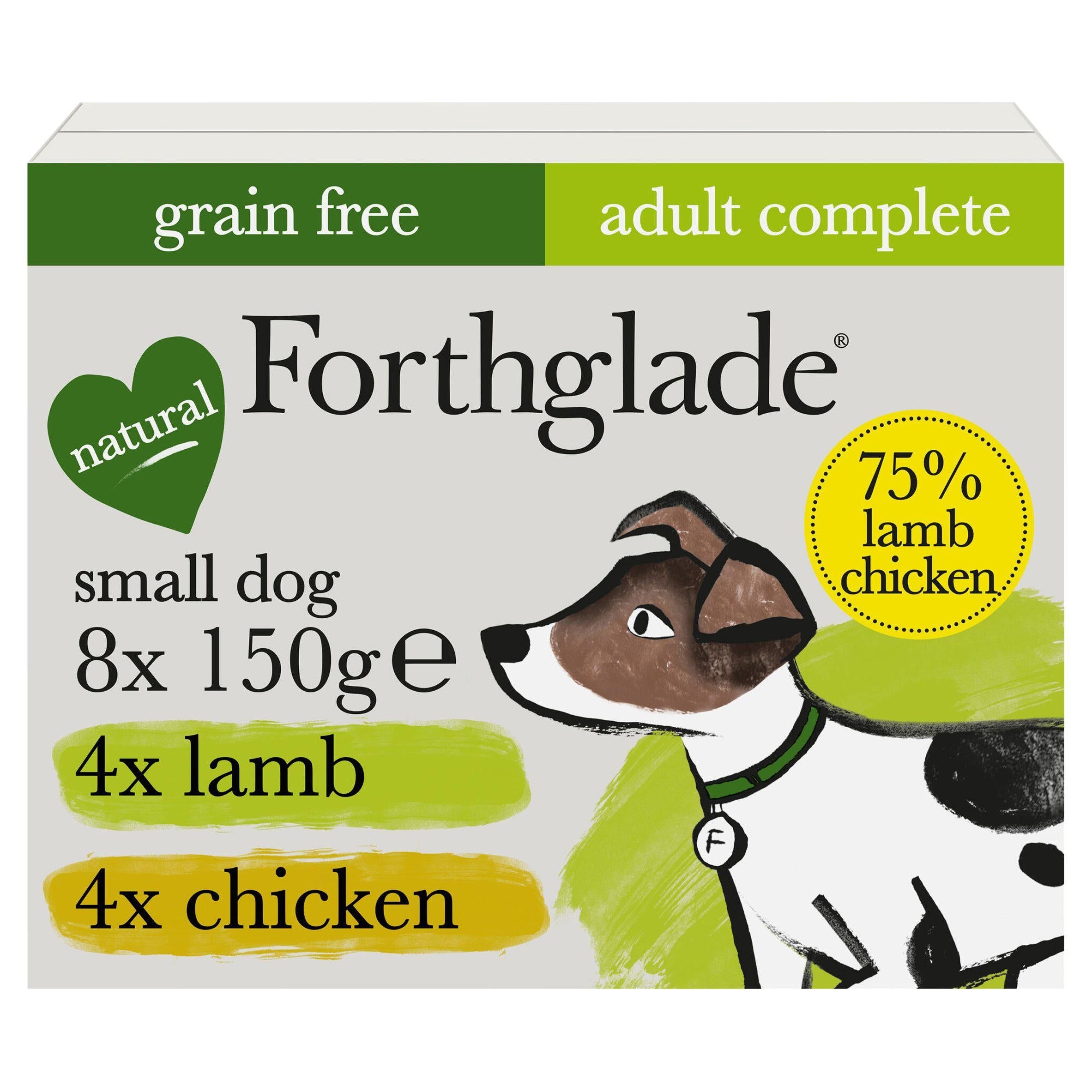 Forthglade Lamb & Chicken Complete Meal for Small Dog Food Adult 1 Yr+ x8 150g Cans trays & pouches dog food Sainsburys   