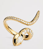 Jacquie Aiche Sophia Snake ring in yellow gold and diamonds, UK version
