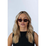 SVNX oval metal frame sunglasses in gold green (British brand)