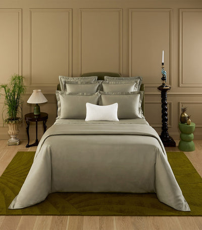 Harrods Yves Delorme Triomphe Kaki Super King Fitted Sheet 180cm x 200cm- Buy online at McGrocer