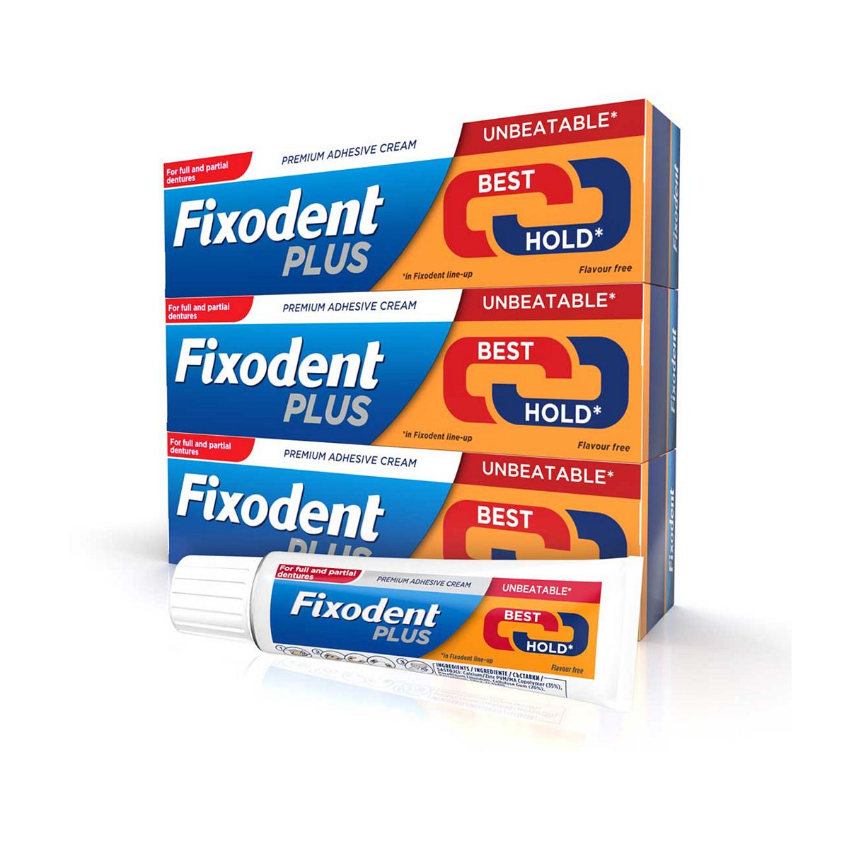 Fixodent Plus Best Hold denture adhesive x3 GOODS Boots   