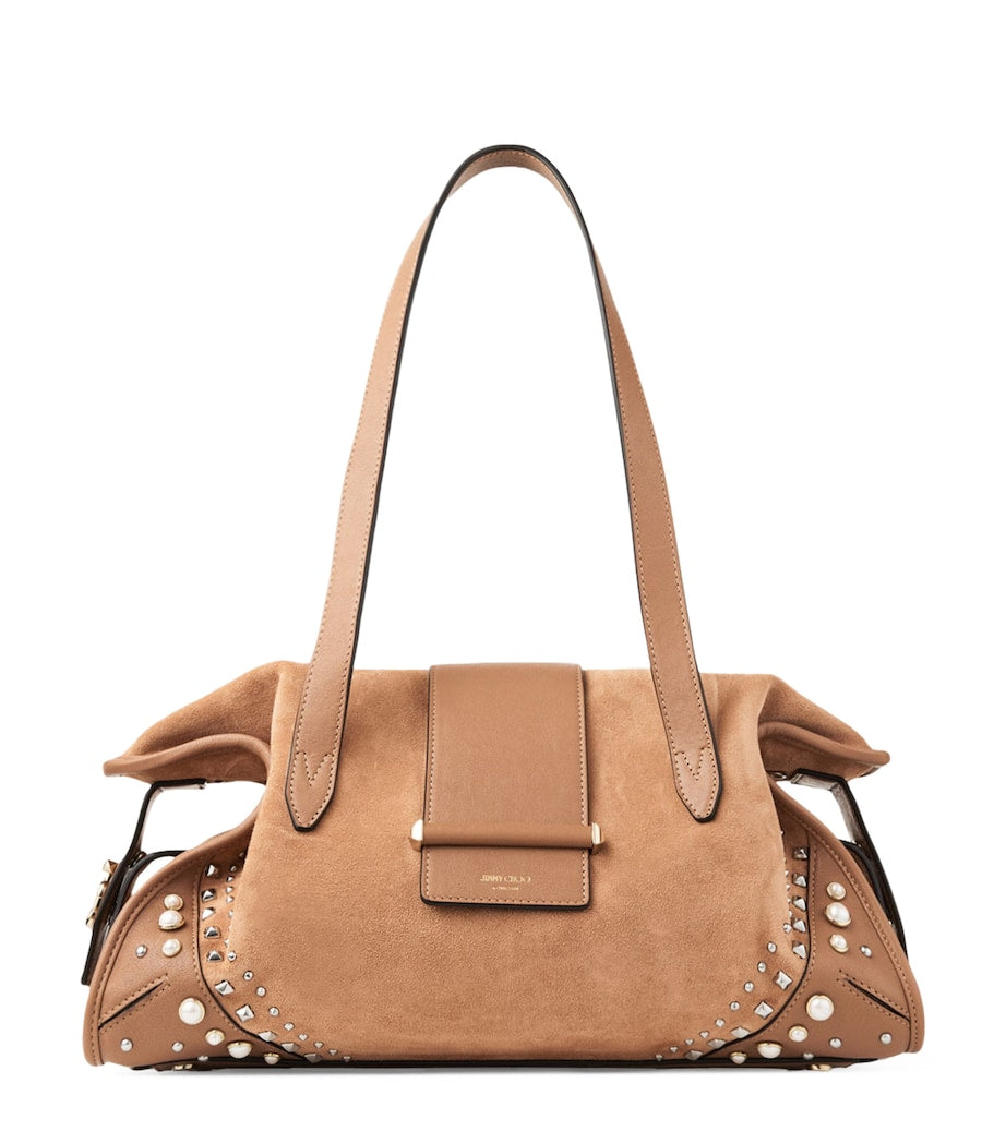 Jimmy Choo suede bar holdall bag 22x35x16cm, imported from the UK