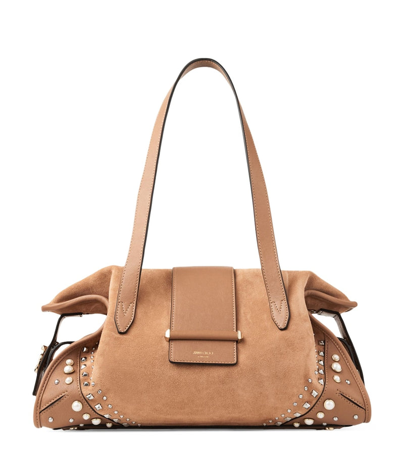 Jimmy Choo suede bar holdall bag 22x35x16cm, imported from the UK