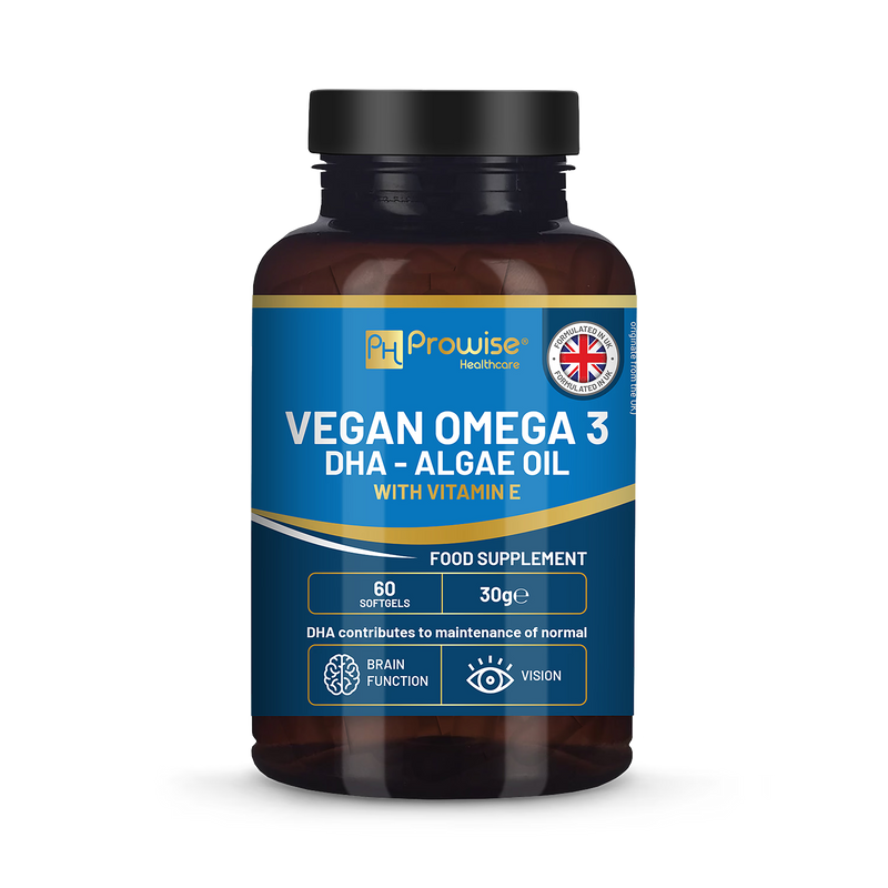 Prowise vegan omega-3 DHA 60 softgels, imported from the UK