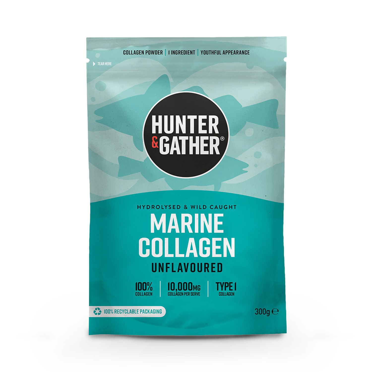 Hunter & Gather unflavoured marine collagen peptides 300g (British brand)