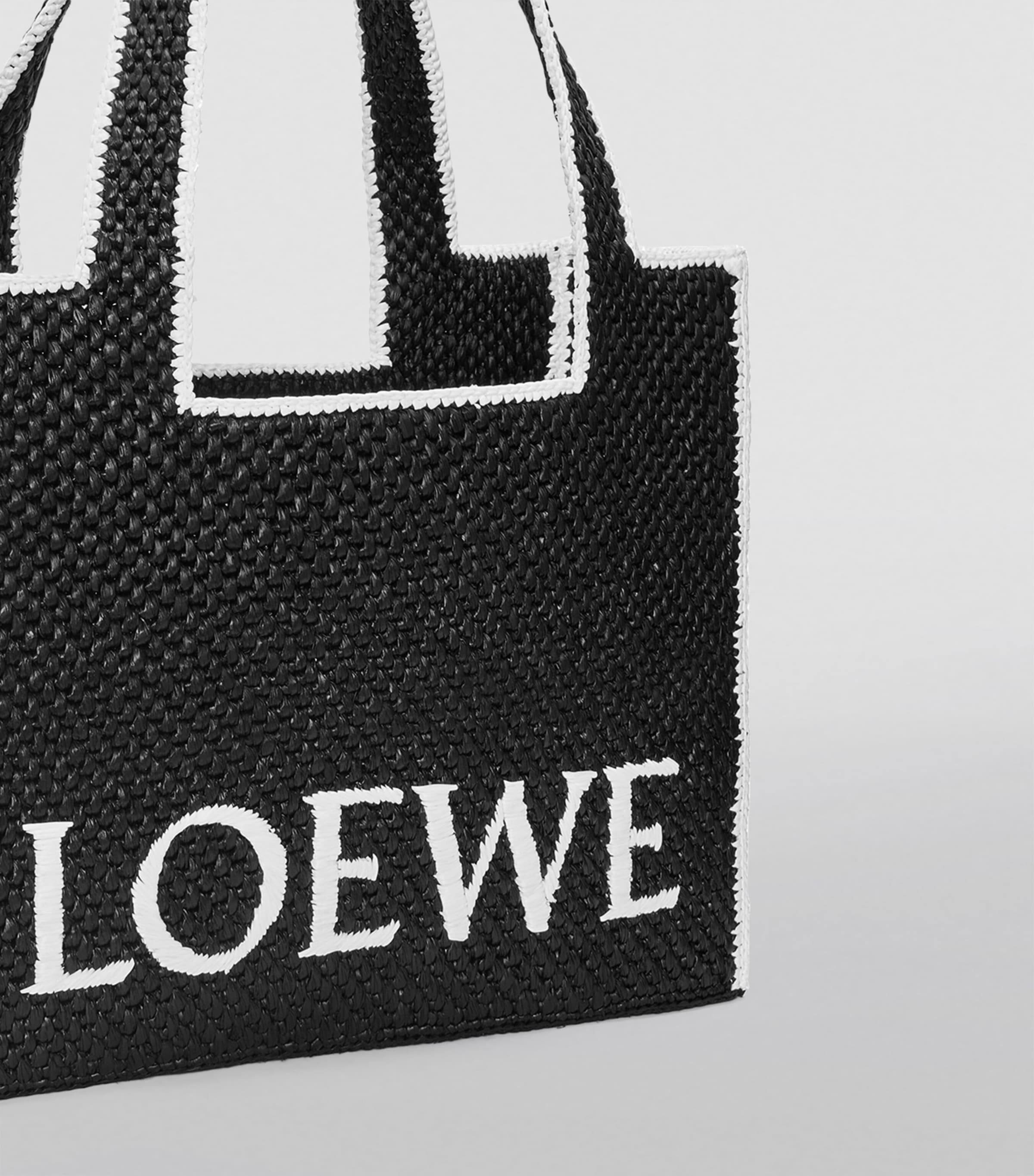LOEWE Font woven raffia tote bag large (British brand)