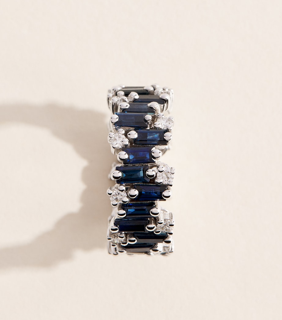 Suzanne Kalan Shimmer Audrey ring blue sapphire diamond white gold (British brand)