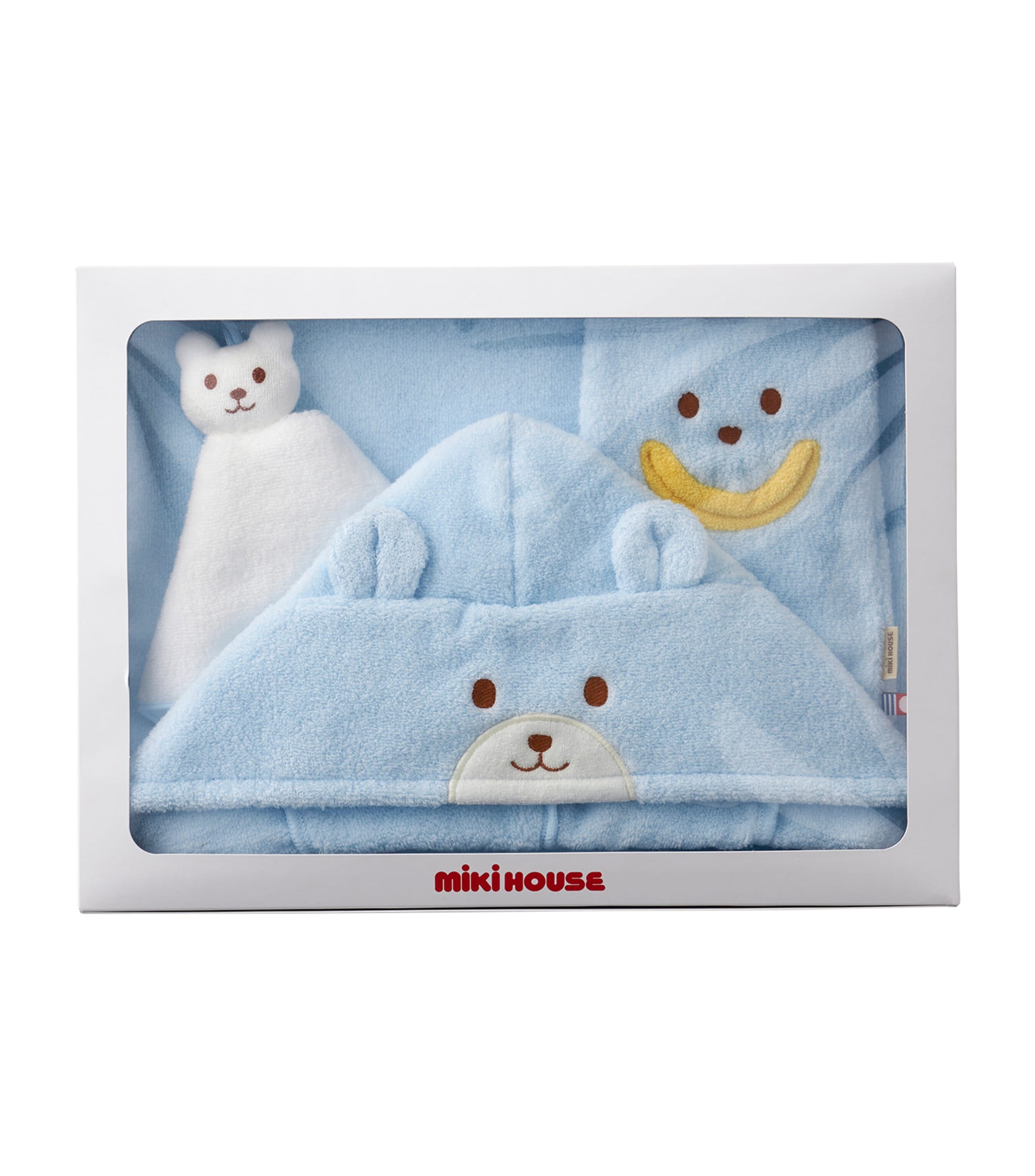 Miki House cotton bath poncho set with mitten and toy, UK version