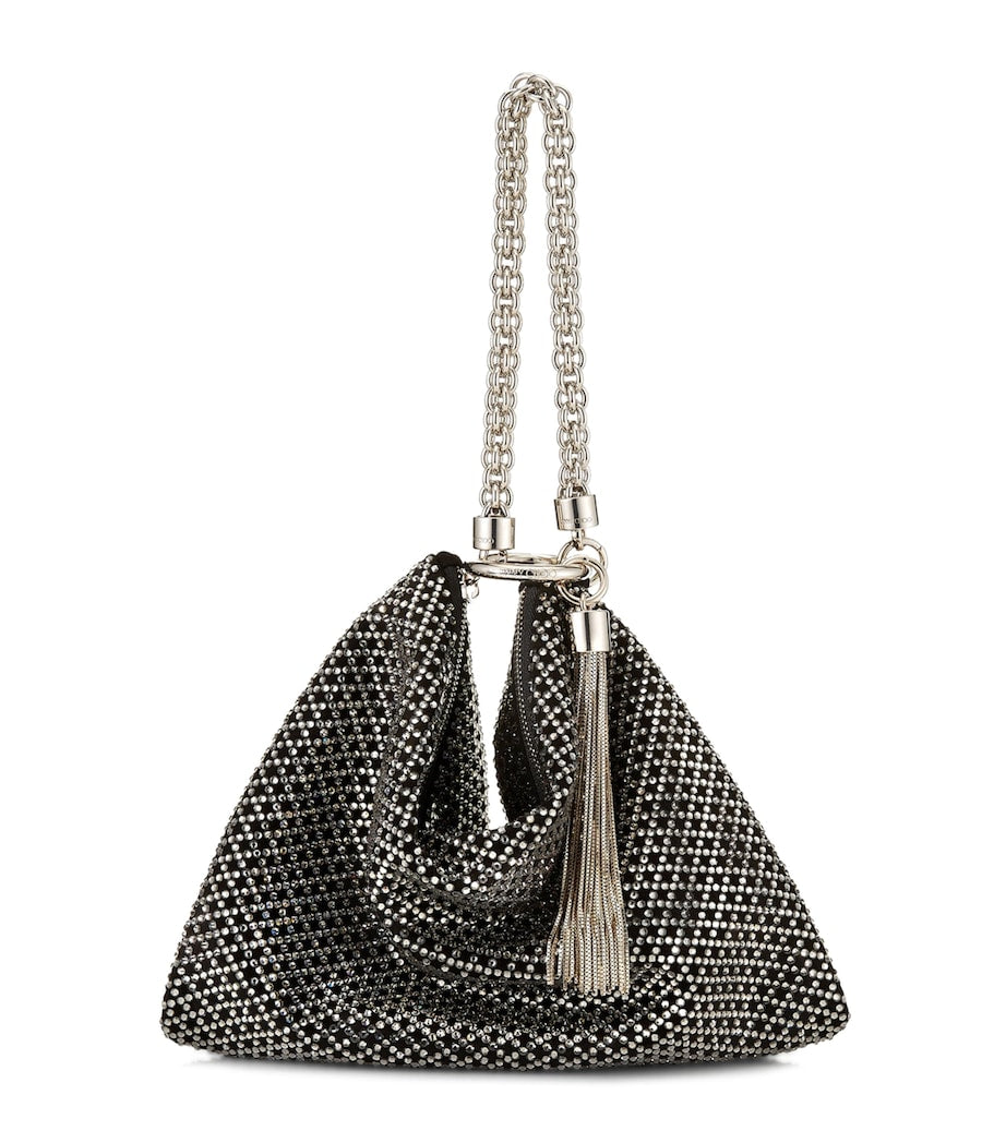 Jimmy Choo Callie clutch in crystal-studded suede - British product