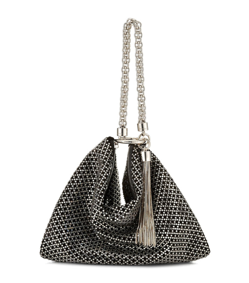 Jimmy Choo Callie clutch in crystal-studded suede - British product