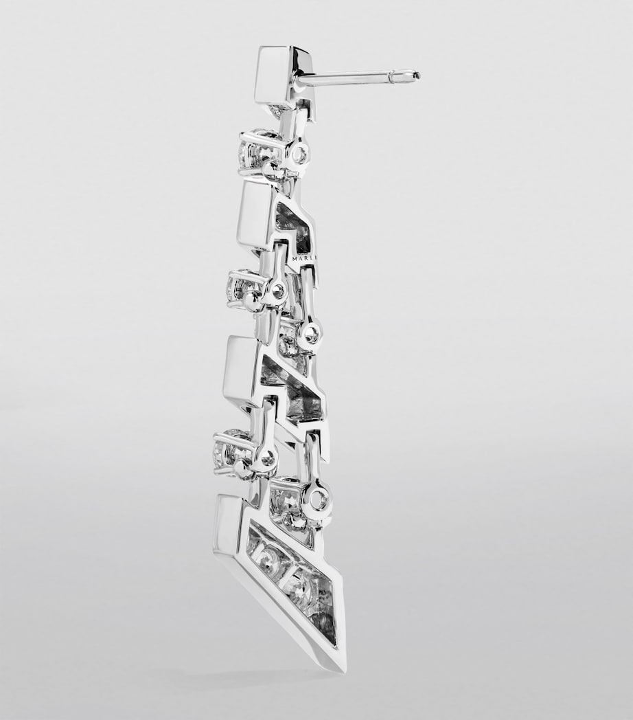 Marli New York drop earrings 18kt white gold diamonds, UK version
