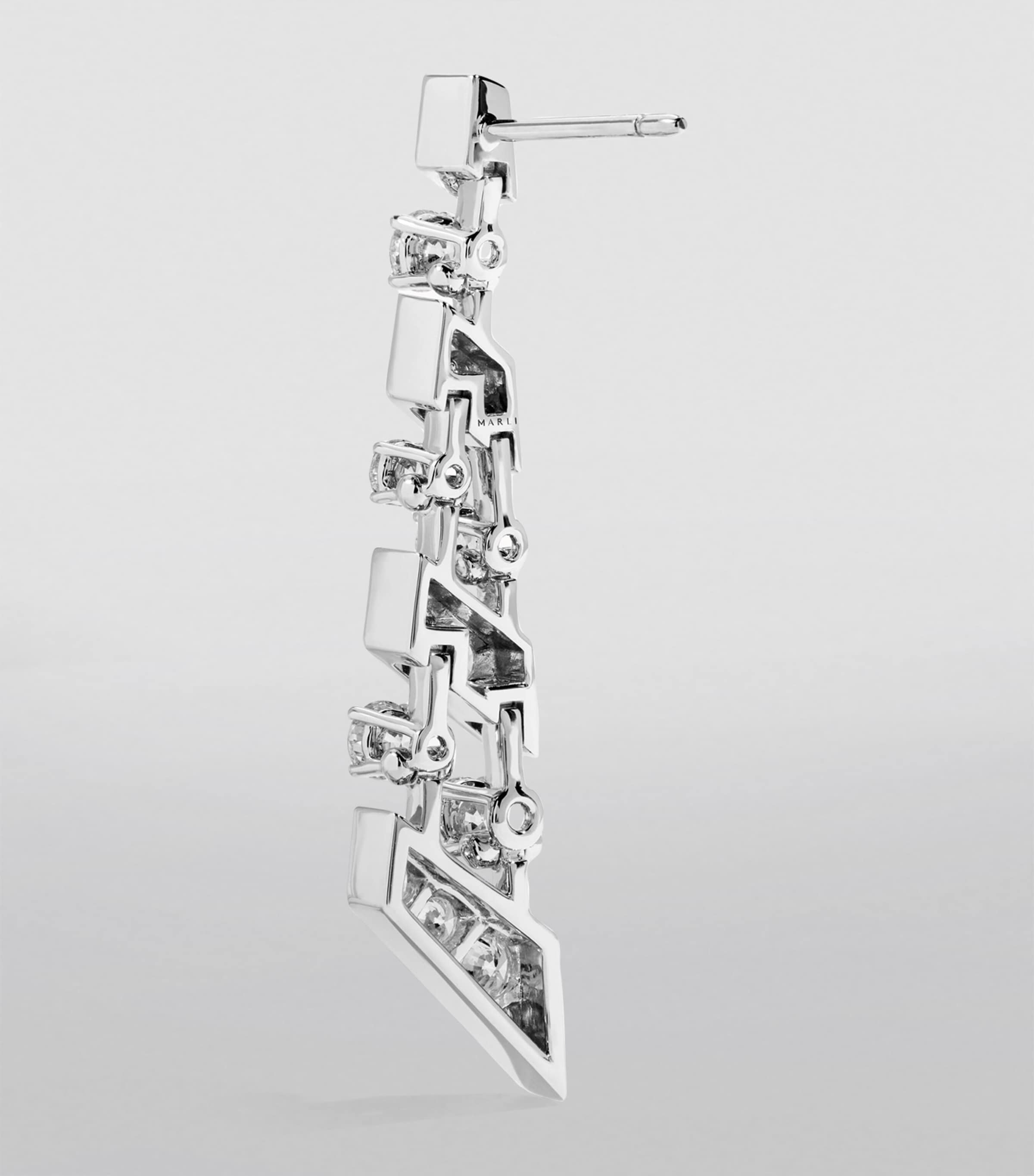 Marli New York drop earrings 18kt white gold diamonds, UK version
