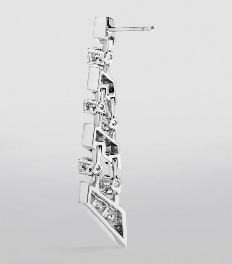 Marli New York drop earrings 18kt white gold diamonds, UK version