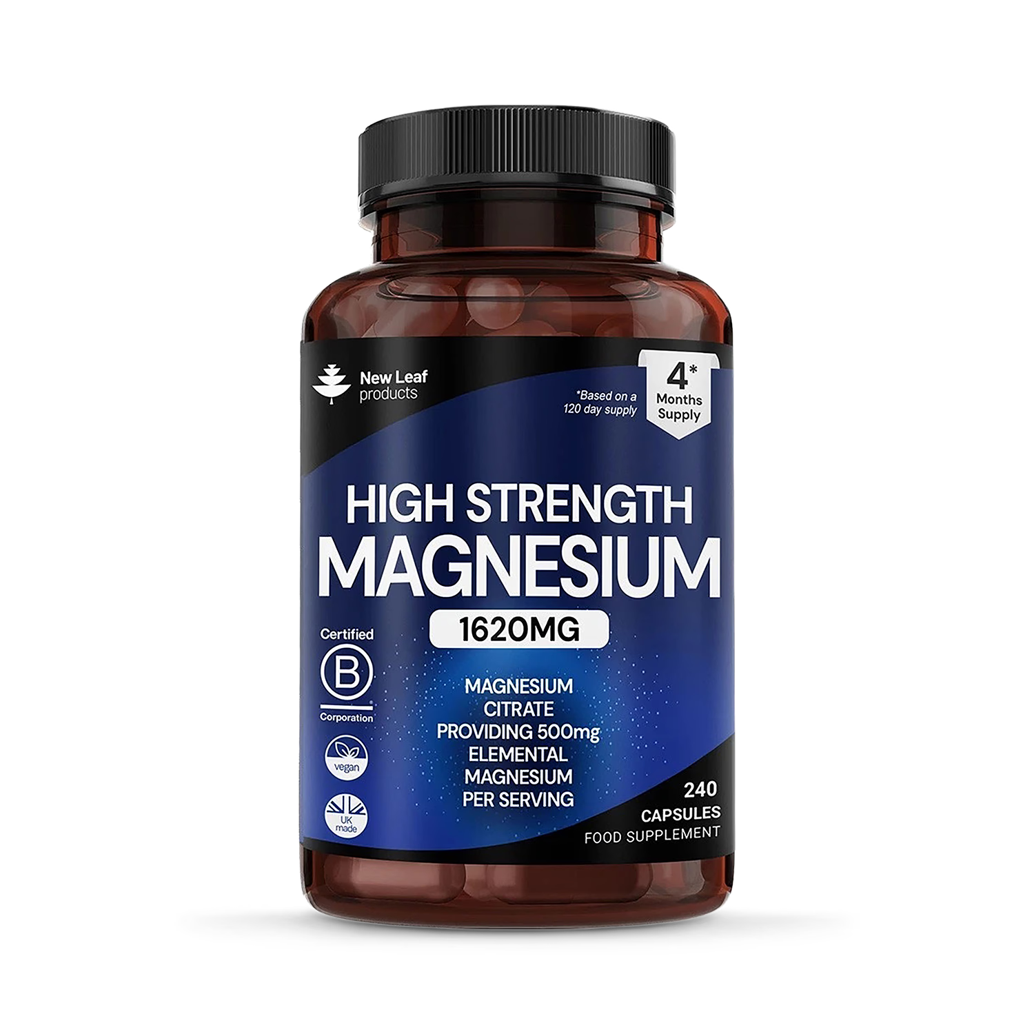 New Leaf Products Magnesium Citrate supplement 240 capsules (British brand)