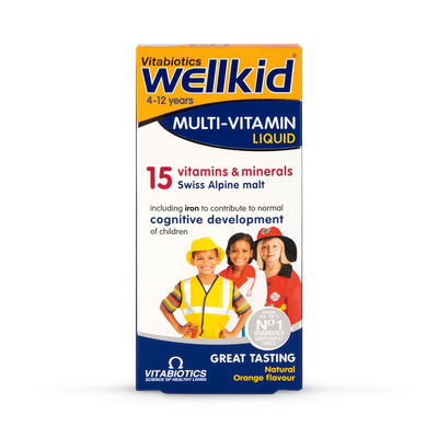 Vitabiotics Wellkid Multivitamin Flytende Appelsin Smak Barnetilskudd 150 ml
