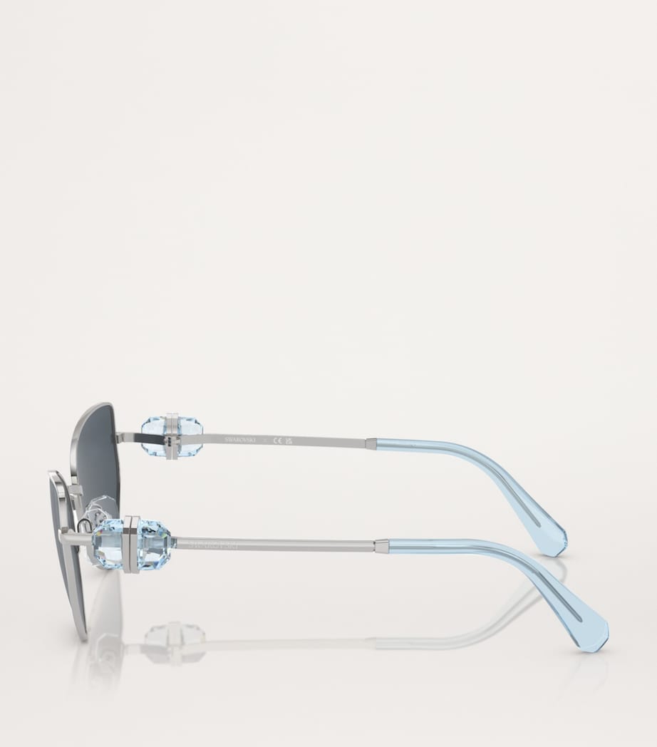 Swarovski metal cat eye sunglasses with crystal accents - British product