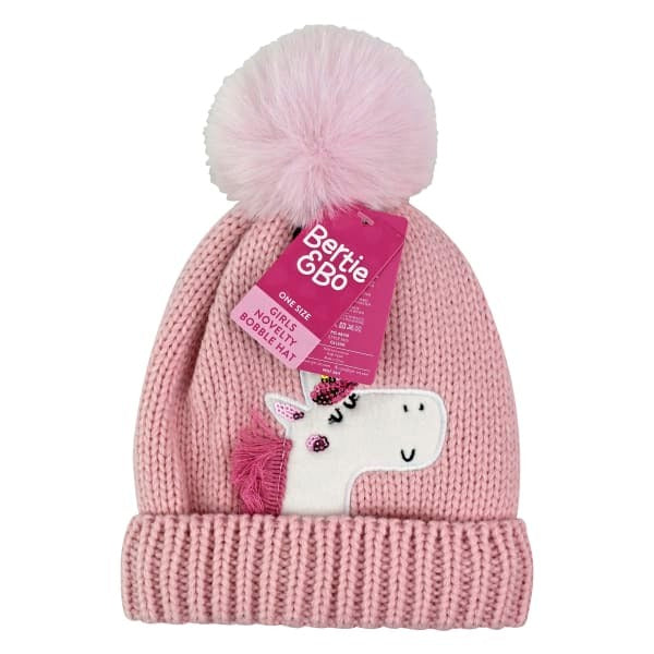 Sock Snob kids unicorn beanie hat with pom pom, UK version