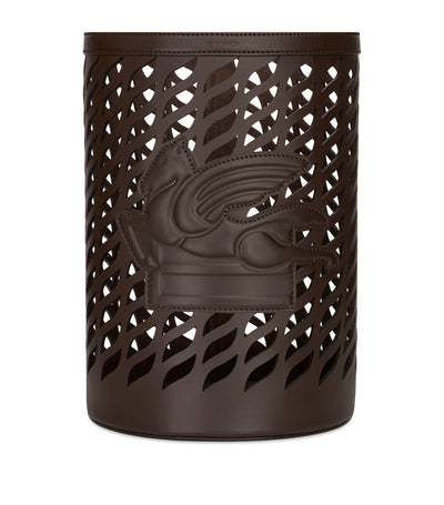 Harrods Etro Leather Drill Waste Bin- Buy online at McGrocer