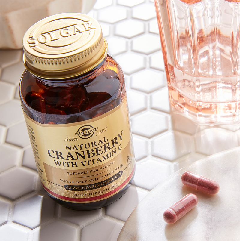 Solgar Natural Cranberry with Vitamin C 60 Vegi Capsules (British brand)