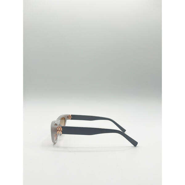 SVNX retro oval sunglasses light grey, imported from the UK