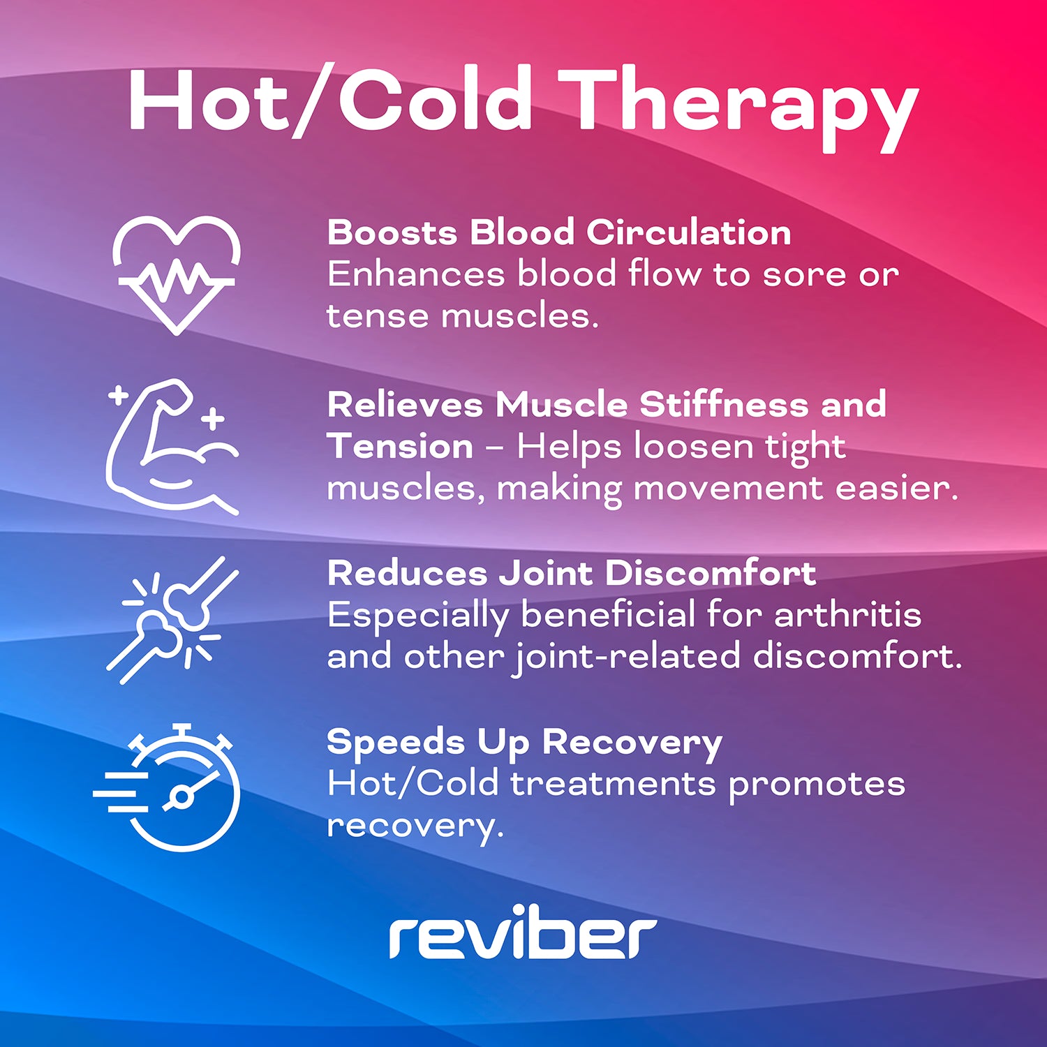 Reviber deep tissue body massager with hot cold therapy, UK version