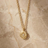 MUCHV gold coin necklace with star pendant 41cm chain - British product