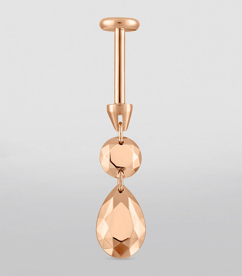 Maria Tash double faceted rose gold stud earring, British brand