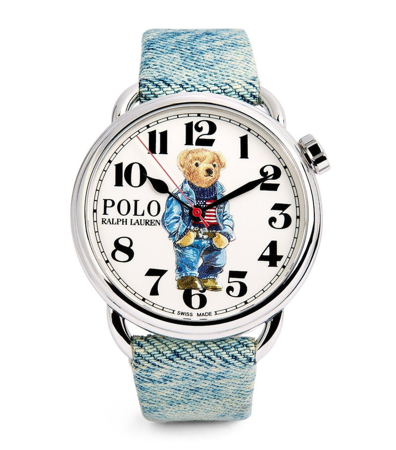 Polo Ralph Lauren denim Polo Bear watch 42mm, imported from the UK