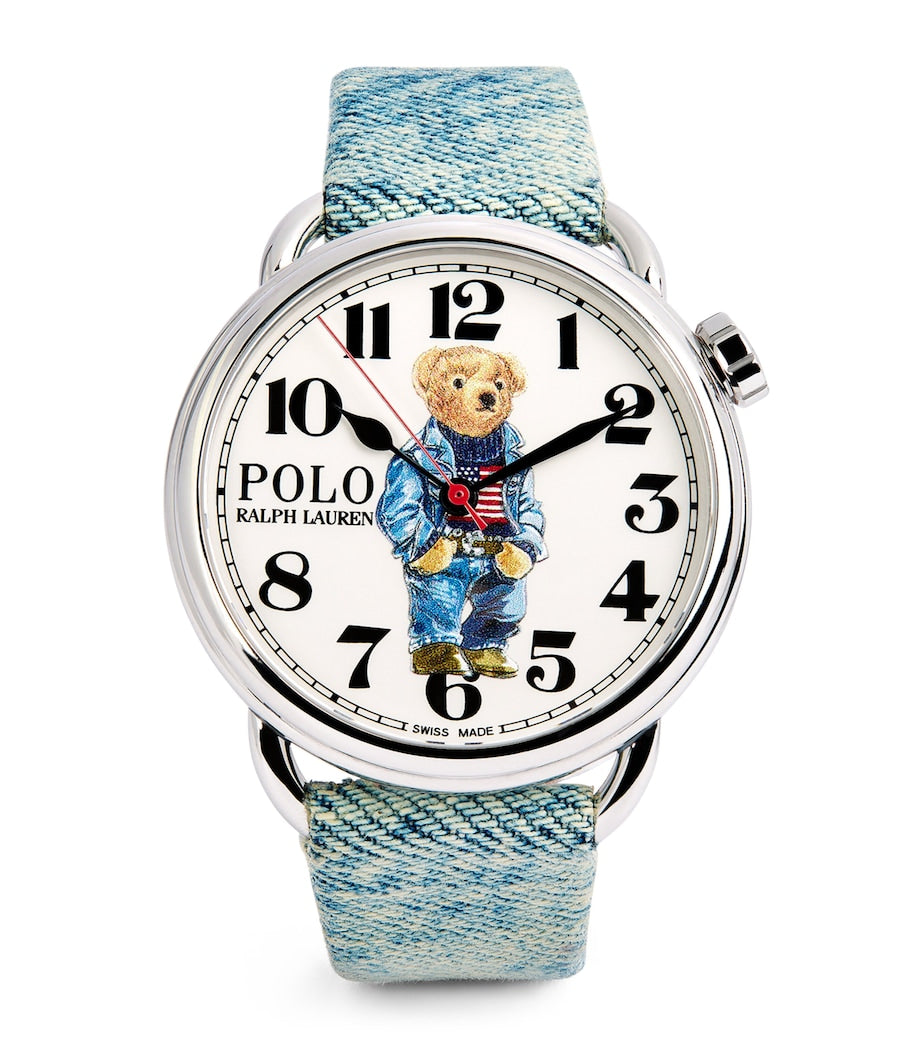 Polo Ralph Lauren denim Polo Bear watch 42mm, imported from the UK